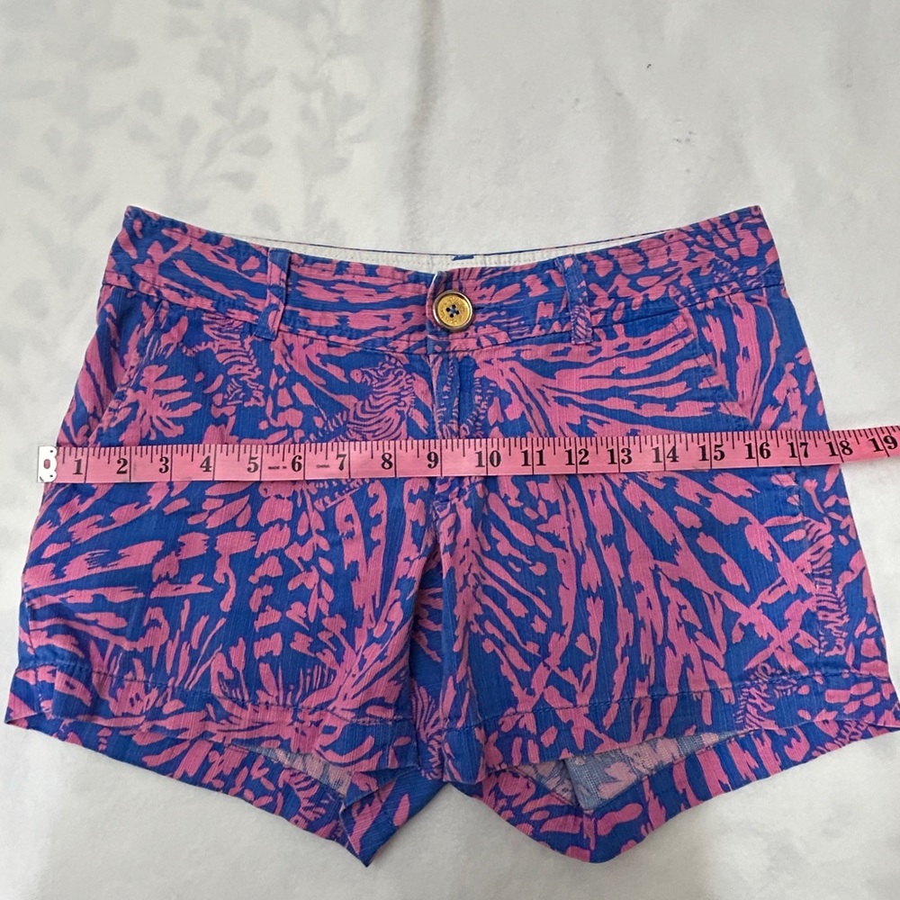 Lilly Pulitzer Womens Callahan Short Rollin' in the Grass Zebra Size 2 Pink Blue - Picture 6 of 9